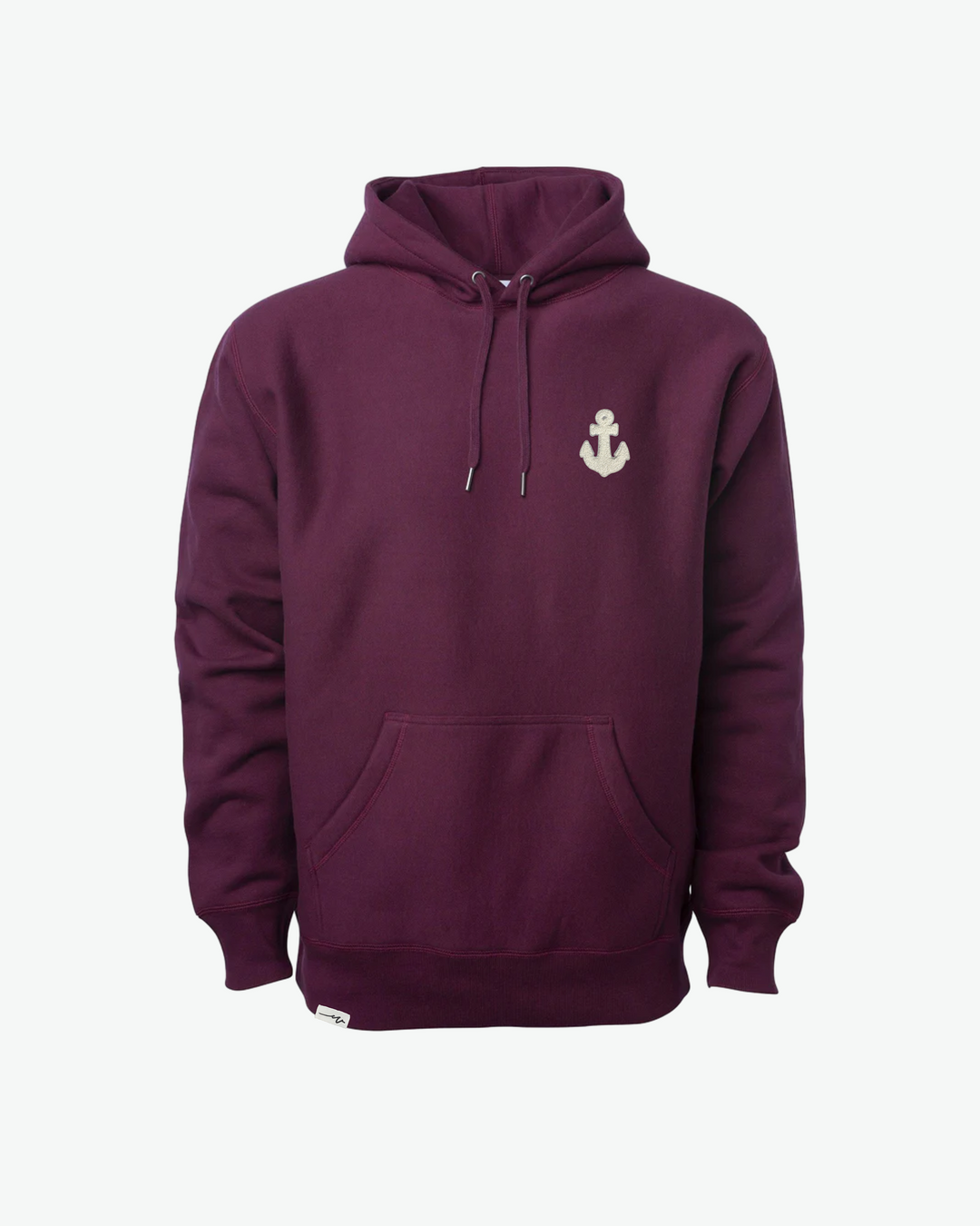 Chenille Heavy Hoodie Anchor - Maroon