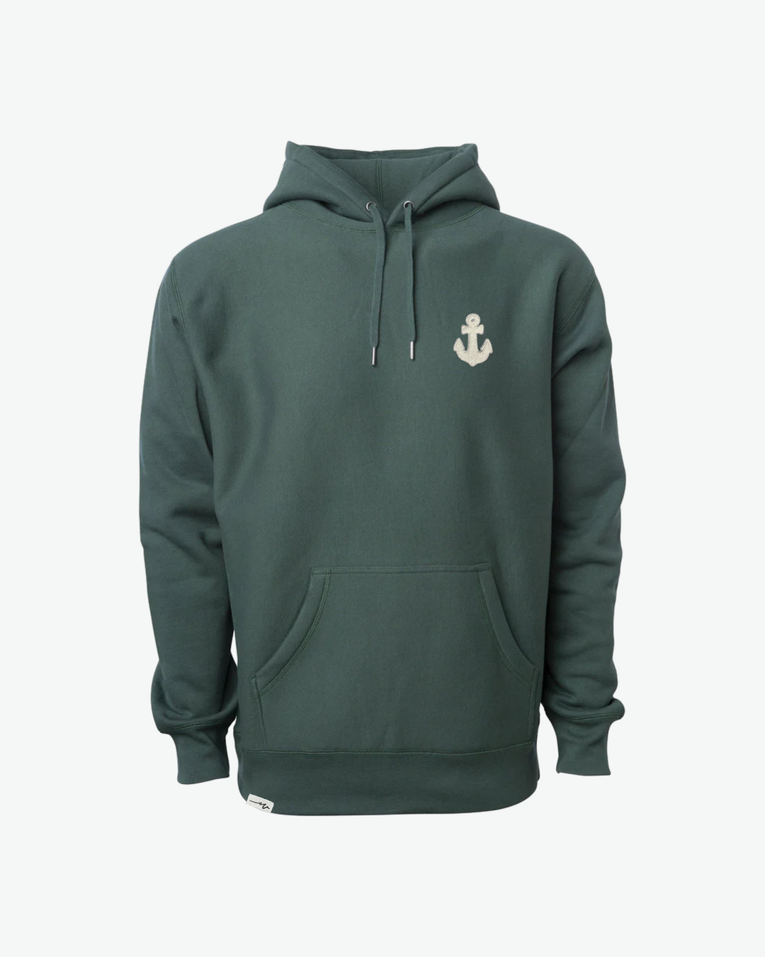 Chenille Heavy Hoodie Anchor - Alpine Green