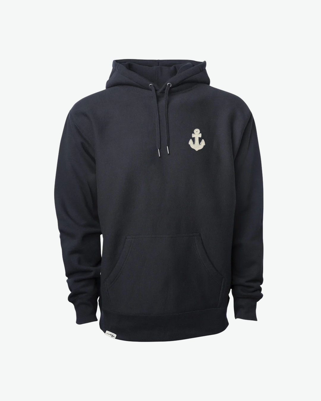 Chenille Heavy Hoodie Anchor - Black