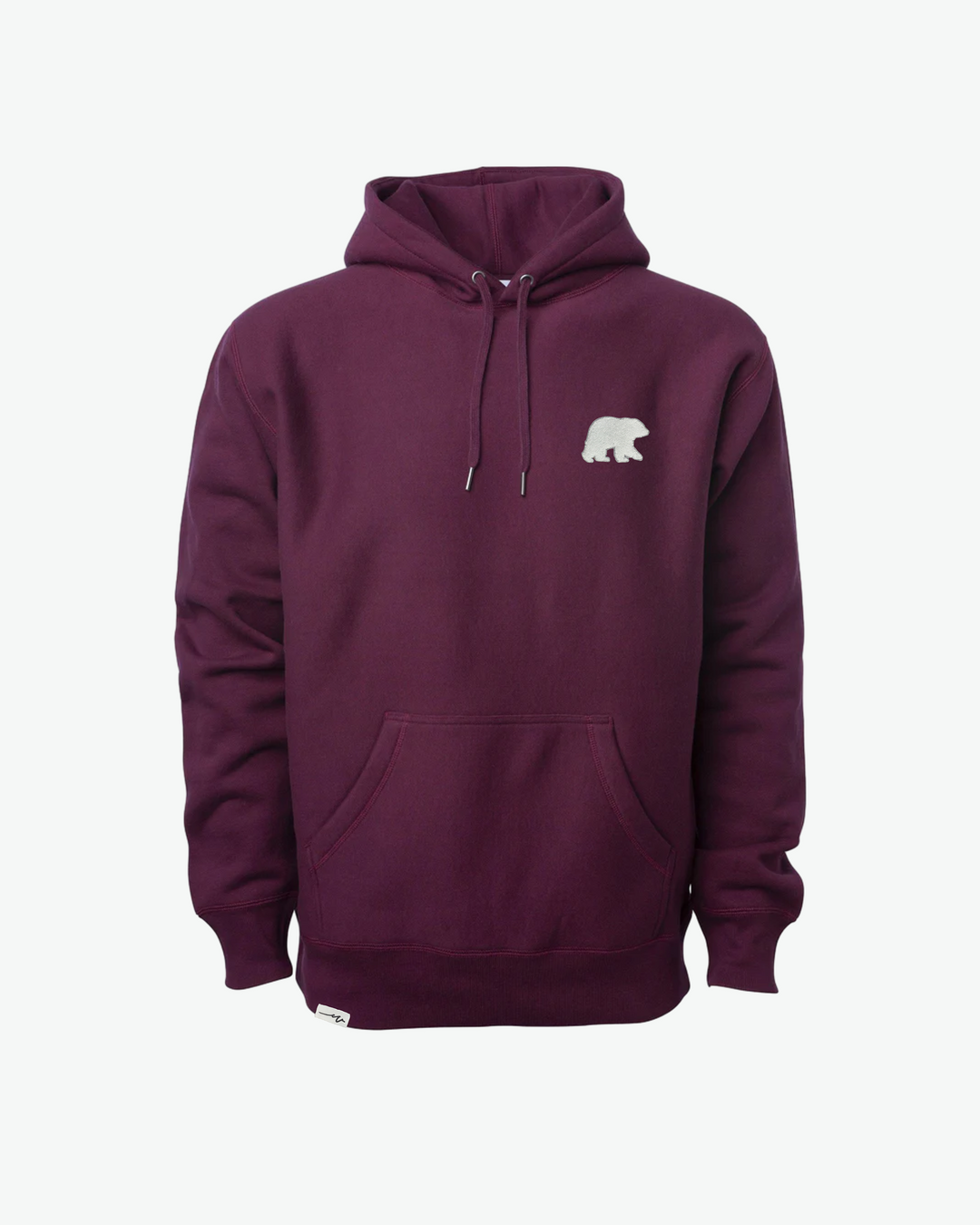 Chenille Heavy Hoodie Bear - Maroon