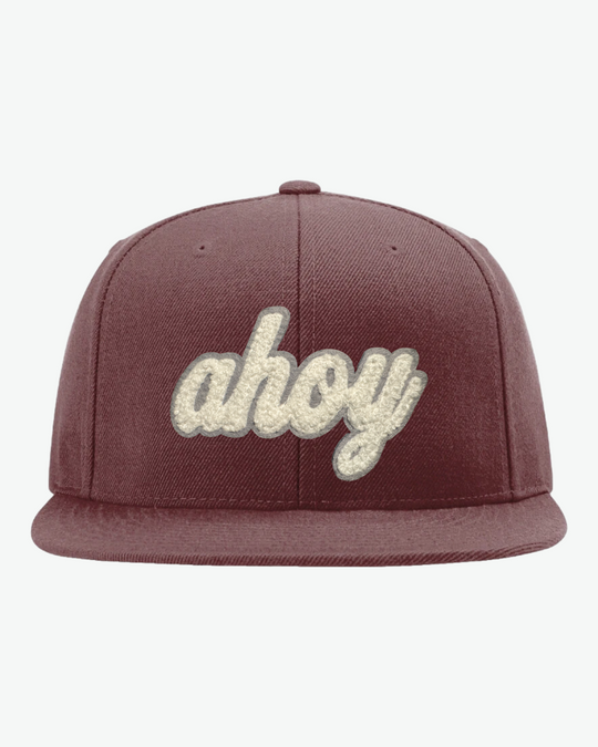 Chenille Ahoy Flat Bill - Maroon