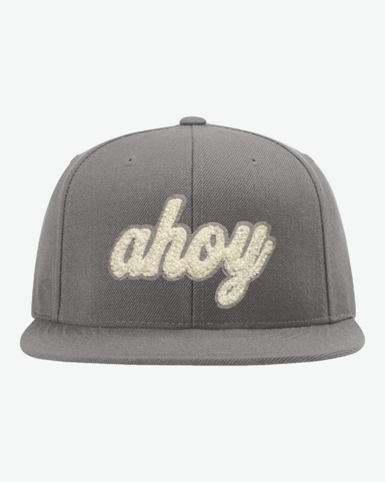 Chenille Ahoy Flat Bill - Grey