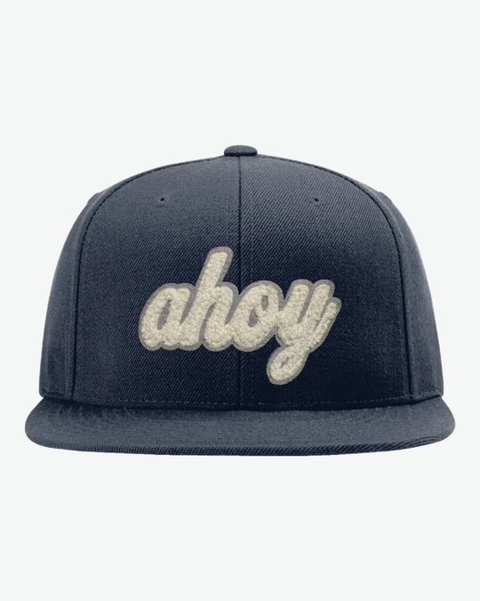 Chenille Ahoy Flat Bill - Navy