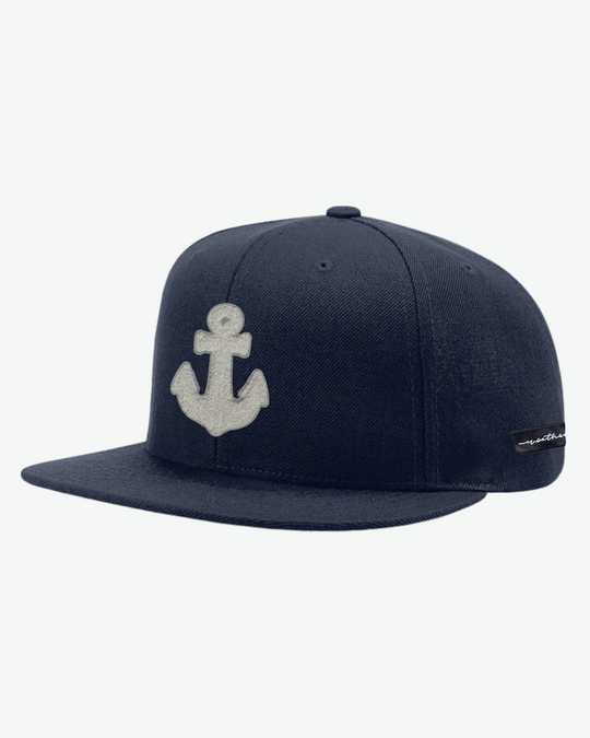 Chenille Anchor Flat Bill - Navy