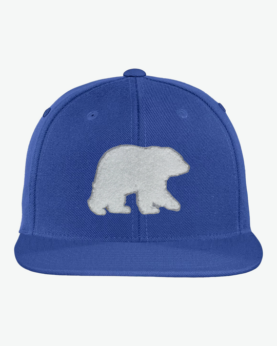 Chenille Bear Flat Bill - Royal