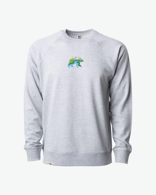 Light Bear At The River Crew - Athletic Heather