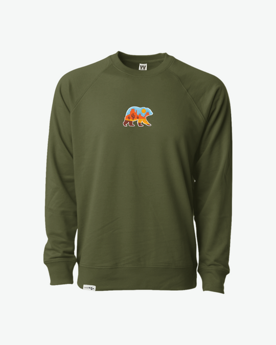 Light Bear At The Valley Crew - Olive
