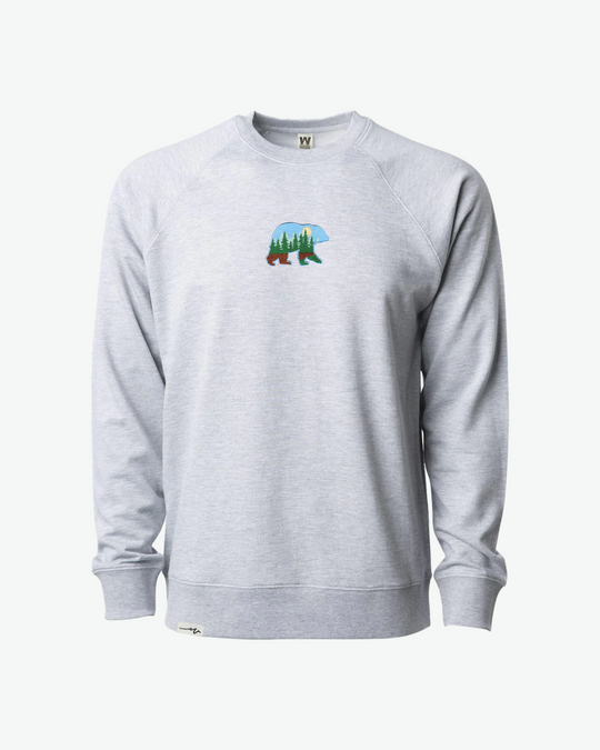 Light Bear At The Woods Crew - Athletic Heather