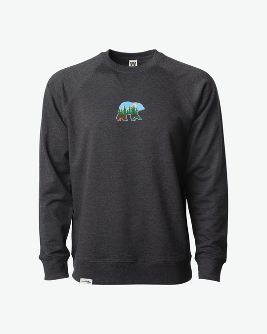 Light Bear At The Woods Crew - Charcoal Heather