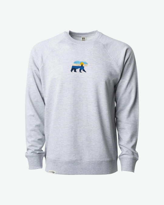 Light Bear At The Sea Crew - Athletic Heather
