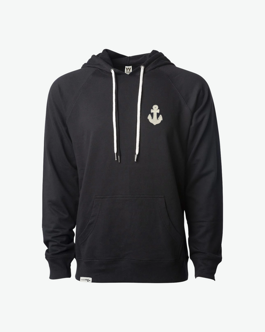 Chenille Light Hoodie Anchor - Black