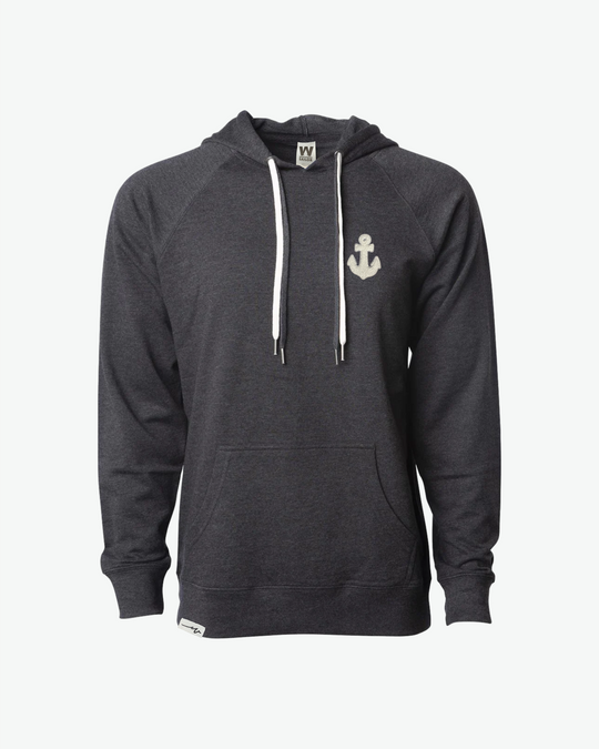 Chenille Light Hoodie Anchor - Charcoal Heather