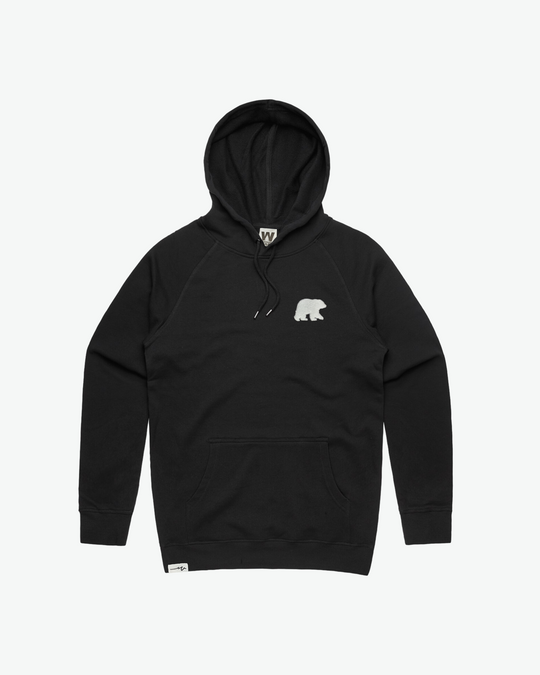 Chenille Mid Hoodie Bear - Black