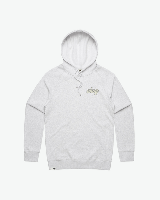 Chenille Mid Hoodie Ahoy - White Marle