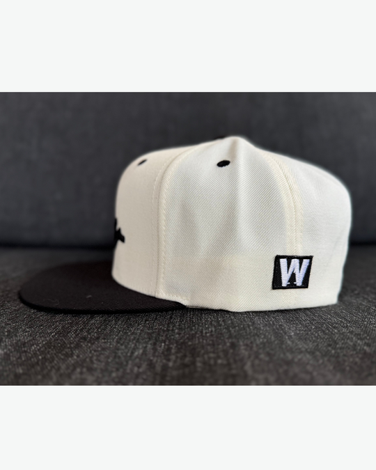 Sketchy W Black 3D Flat Bill