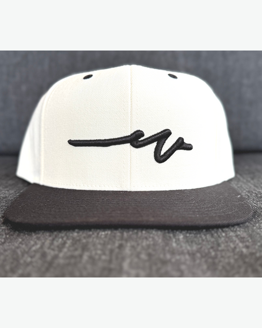 Sketchy W Black 3D Flat Bill