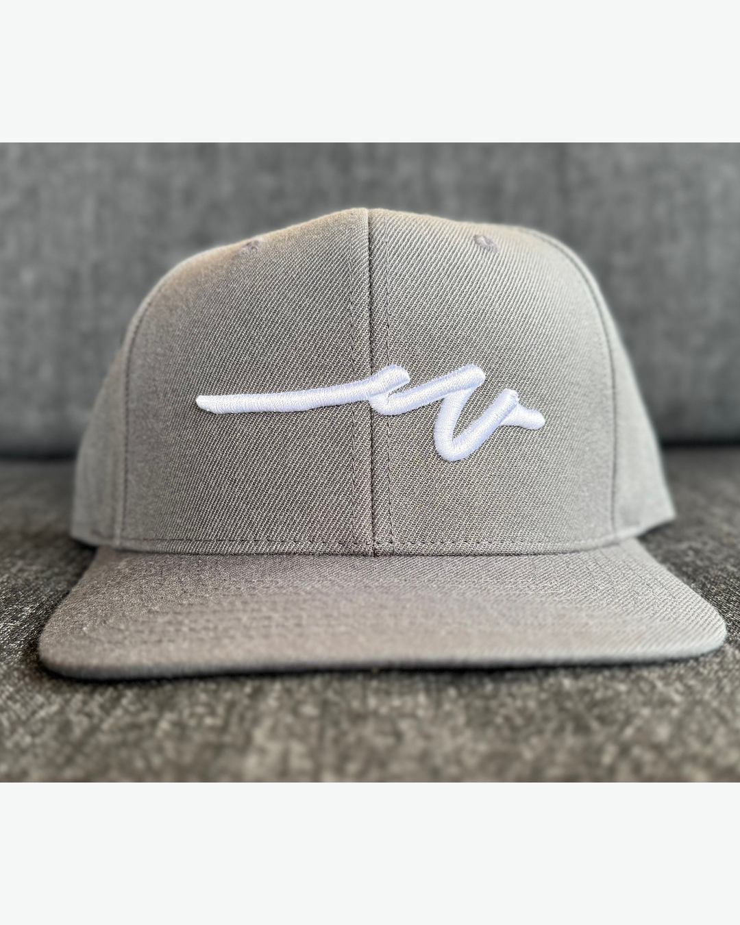 Sketchy W White 3D Flat Bill