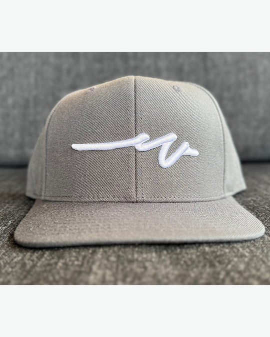 Sketchy W White 3D Flat Bill