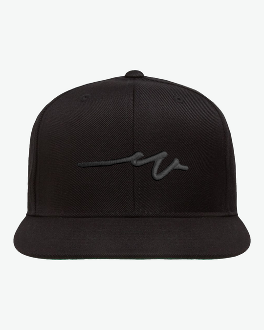 Sketchy W Black 3D Flat Bill