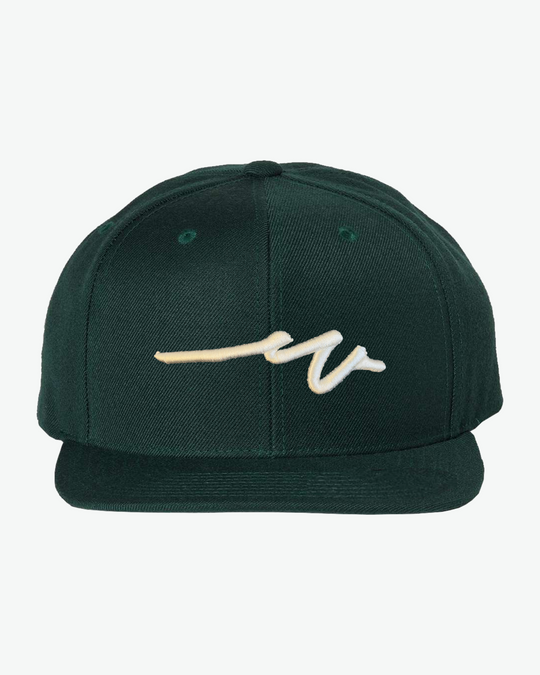 Sketchy W White 3D Flat Bill