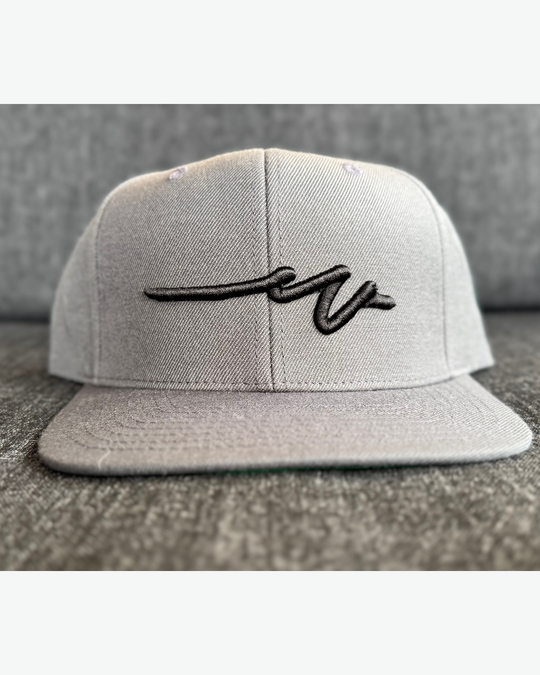 Sketchy W Black 3D Flat Bill