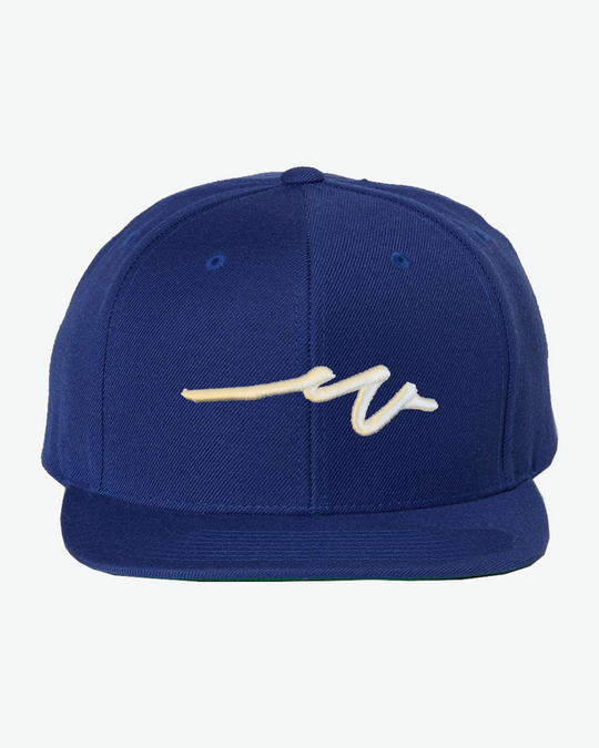 Sketchy W White 3D Flat Bill