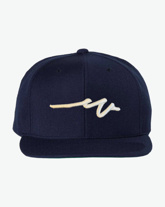 Sketchy W White 3D Flat Bill