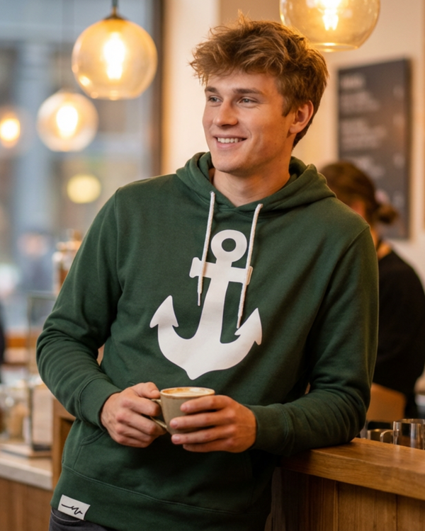 Anchored White Tie Hoodie