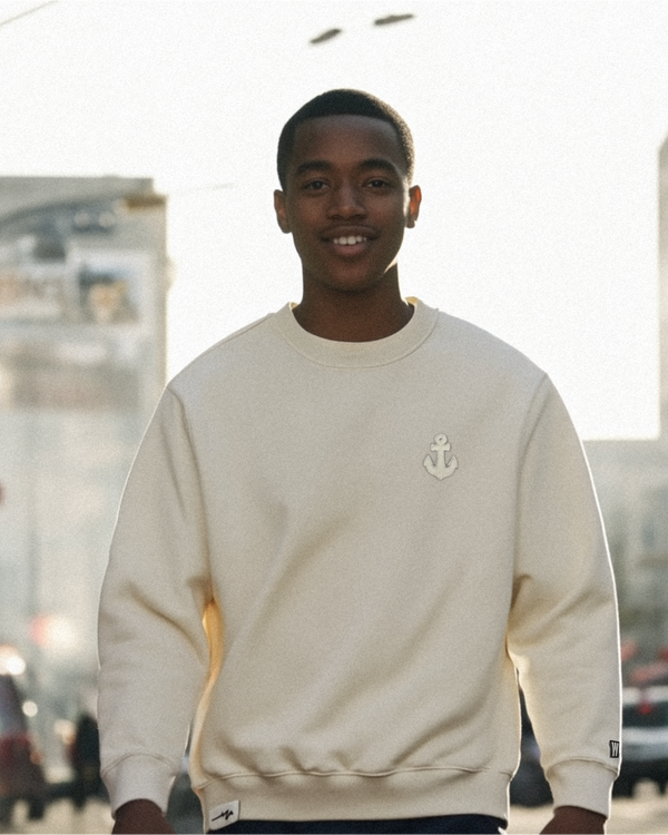 Chenille Anchor Heavy Terry Crew